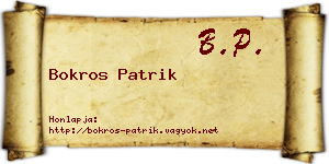 Bokros Patrik névjegykártya