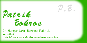 patrik bokros business card